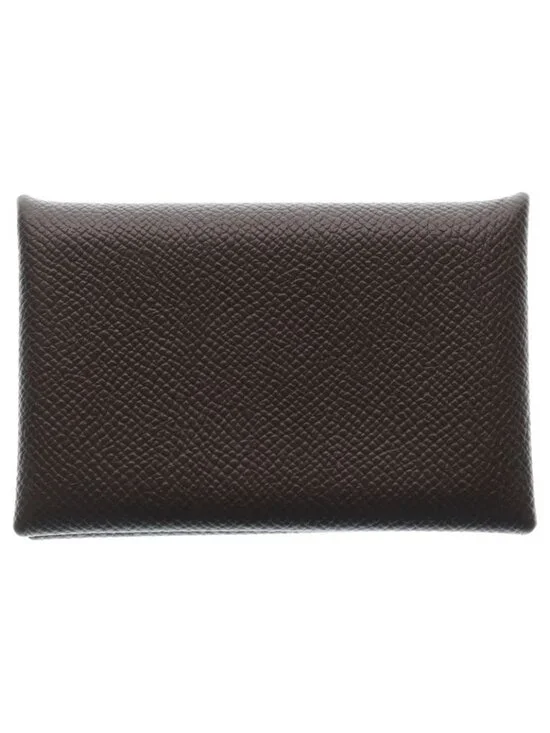 ★SOLD★ Hermes Calvi Epsom Leather Coin Case Brown - Picture 2 of 6